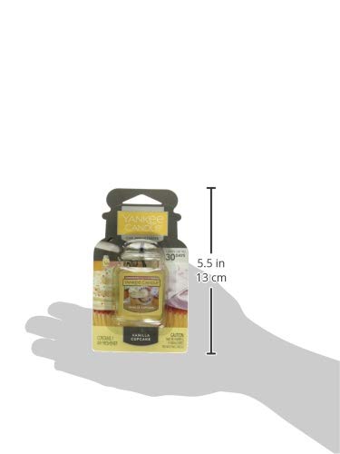 Yankee Candle Car Air Fresheners, Hanging Car Jar Ultimate Vanilla Cupcake Scented, Neutralizes Odors Up To 30 Days, Gray, 1 Cou