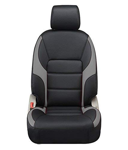 Hi Art Black and Grey Leatherite Custom Fit Car Seat Covers Compatible with Tata Nexon  Complete Set
