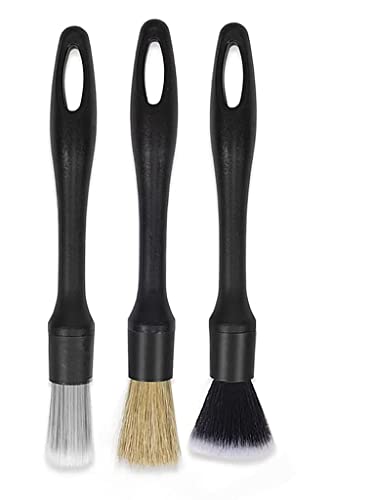 3Pcs Car Cleaning Brush, Car Detailing Brush Set With Box, Car Duster Brush Chain Cleaning Brush Soft Bristle Cleaning Brush For