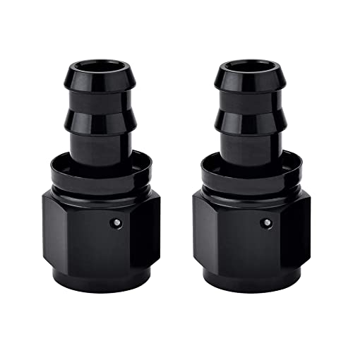 Evil Energy 10An Straight Push Lock Hose Fitting End Black 2Pcs