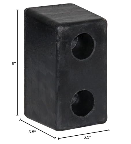 Buyers Products B6000L Molded Rubber Bumper 3 X 5 X 6 Inch, Set Of Two Bumpers For Truck And Trailer Protection, Durable Dock Bu