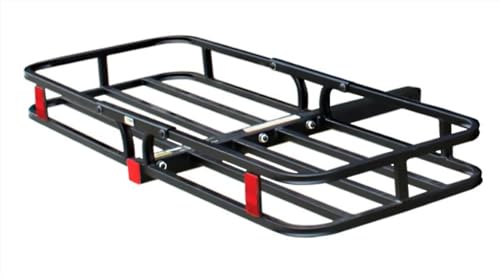MAXXHAUL Cargo Carrier - 53" x 19.5" Steel Hitch Carrier, High Side Rails, 500-lb Capacity, Black