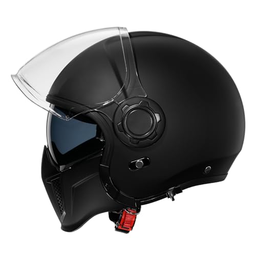 TRIANGLE Full Face Motorcycle Helmet, Off-Road DOT Approved, Dual Visor, XX-Large, Matte Black
