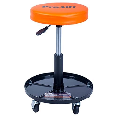 Pro-Lift Pneumatic Chair PL9300H - 300 lbs Capacity, Steel, 15" Height, Black/Orange
