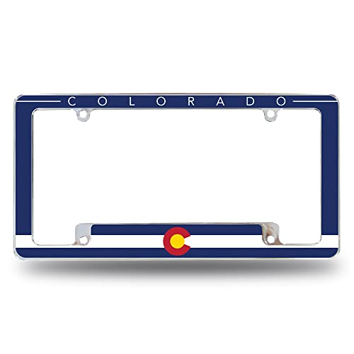 Rico Industries Colorado Flag All Over Automotive License Plate Frame for Car/Truck/SUV (12 x 6)