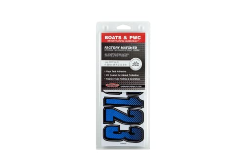 Hardline Products Series 300 Factory Matched 3-Inch Boat & Pwc Registration Number Kit, Blue/Black,Blbkg300