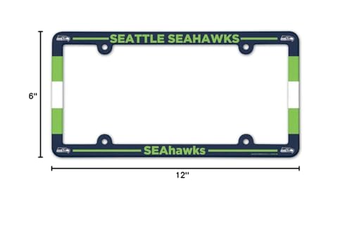 Seattle Seahawks License Plate Frame Plastic Full Color Style