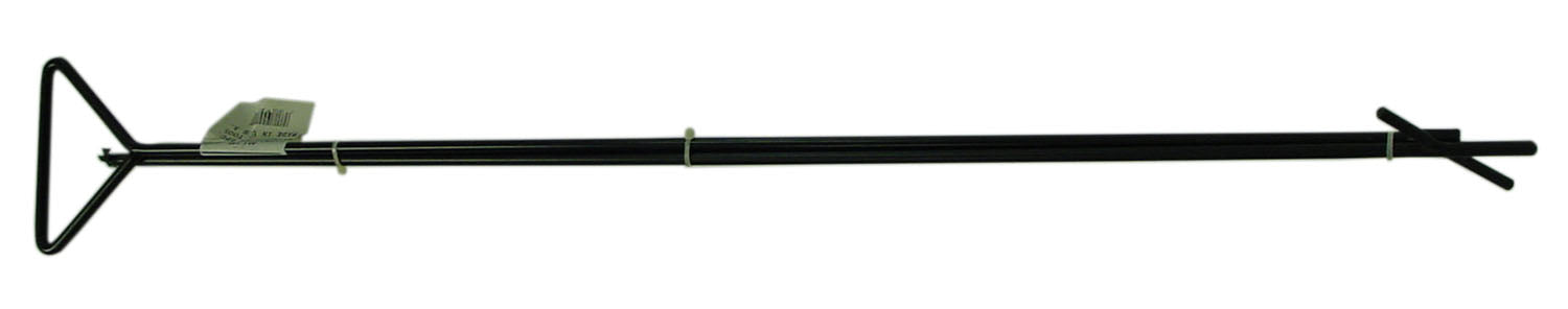 TARP MASTER  2 PIECE BLACK METAL POLE WITH CUSTOM HOOKS FOR PULLING DOWN TARPS & HOOKING ITEMS