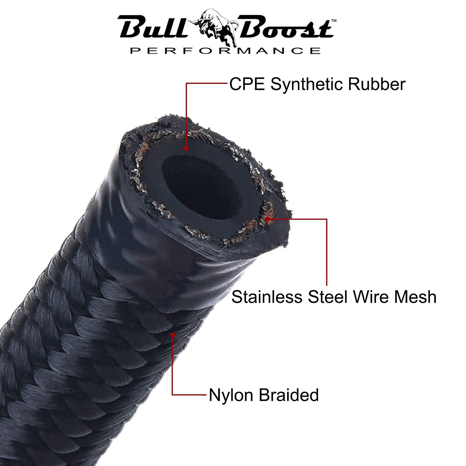 -6 AN Braided 3-8 Fuel Line Oil-Gas-Fuel Hose Line Aluminum Hose End Fitting