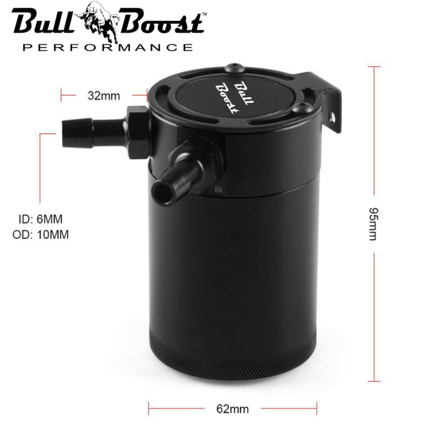 BLACK Micron Filtered Baffled Oil Catch Can System Kit
