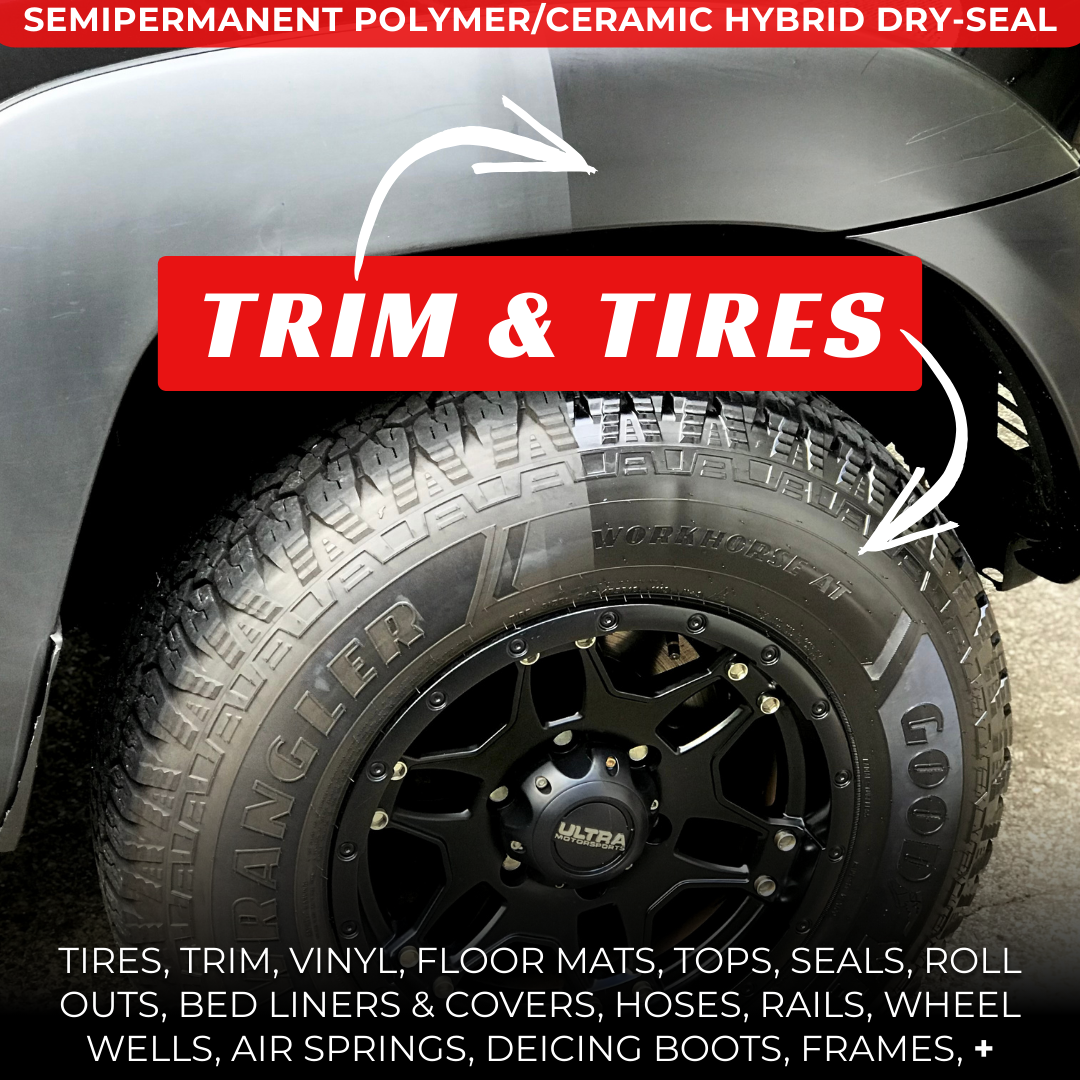 2-Pack Ceramic-Hybrid Protectant Kit | BLAK & SATN 100ml | 4-12 Months Tire, 1-2 Years Trim & Vinyl Protection | Safe for Cars, Golf Carts, RVs, Motorcycle-Safe