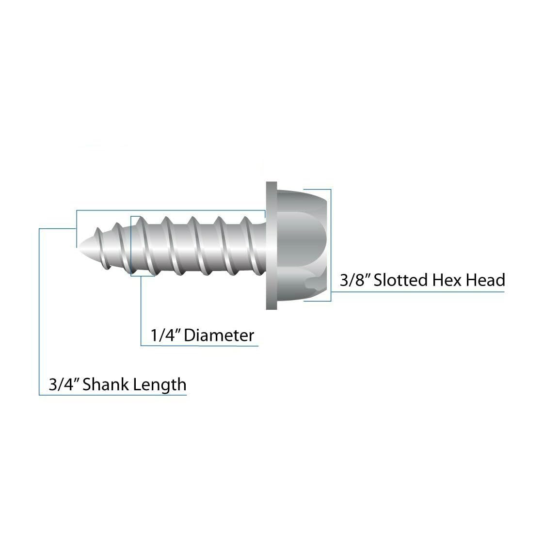 Four (4) Black Stainless Steel License Plate Screws (Bcp957)