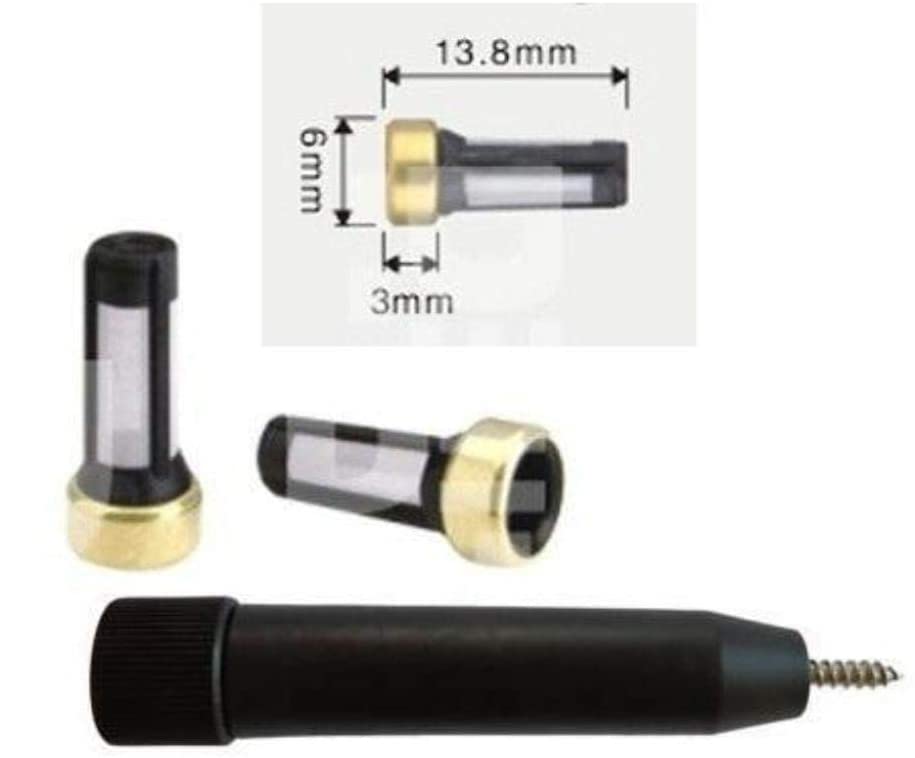Fuel Injector Micro Filter Removal Tool Kit, with Optional Basket Screens (6mm    13.8mm) - [20] Filters + Extractor Tool - Fits
