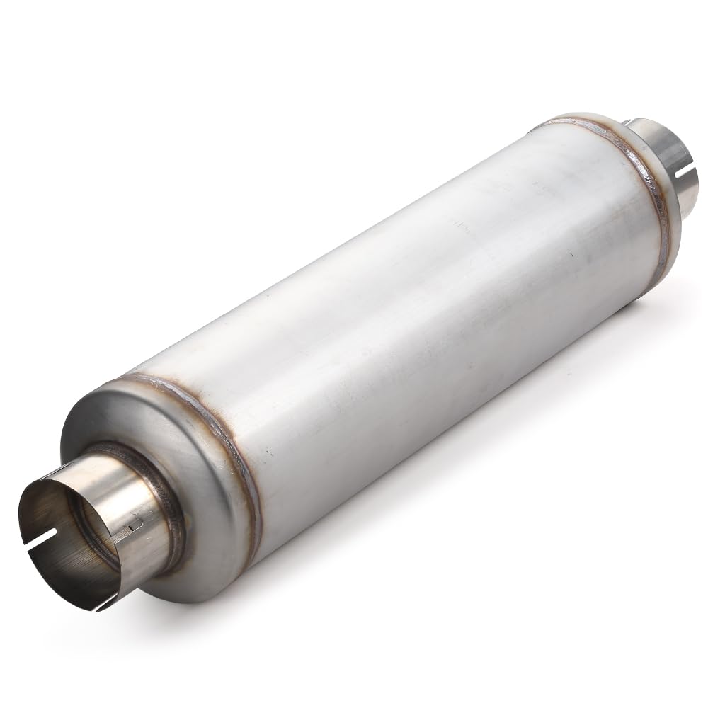 A-Karck 5'' Inlet Exhaust Resonator, 5'' Inlet 5'' Outlet 30'' Overall Length Muffler Resonator Stainless Steel