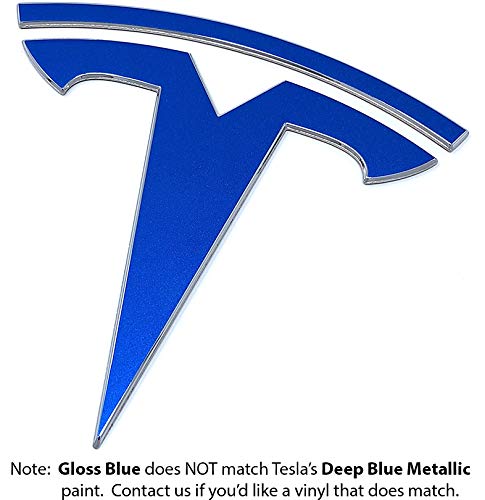 Custom Cut Graphics Logo Decal Wrap Set for Tesla Model Y - 11-pc, Gloss Blue, Vinyl, Model Y-BUNDLE