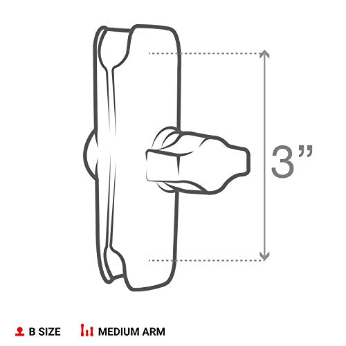 RAM Mounts RAP-B-132B-201U Level Cup 16oz Drink Holder with Double Socket Arm with Medium Arm Compatible with RAM B Size 1'' Bal