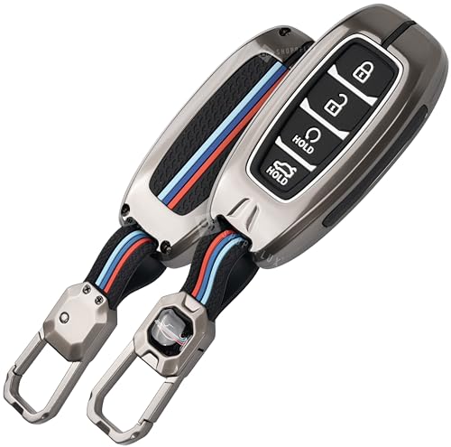 Shopoflux Metal Key Cover Compatible With Hyundai Verna 2024 2023 | I20 Facelift N Line N8 Car 4 Button Smart Key  Black