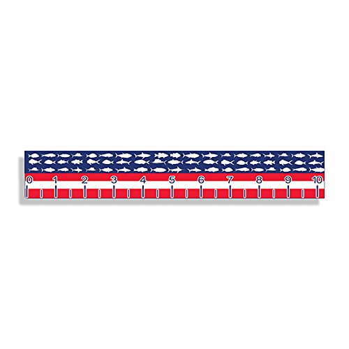 USA American Fish Flag Self Adhesive Measuring Ruler Tape 40 inch Long Printed Sticker Boat Fishing Decal Boating Graphic