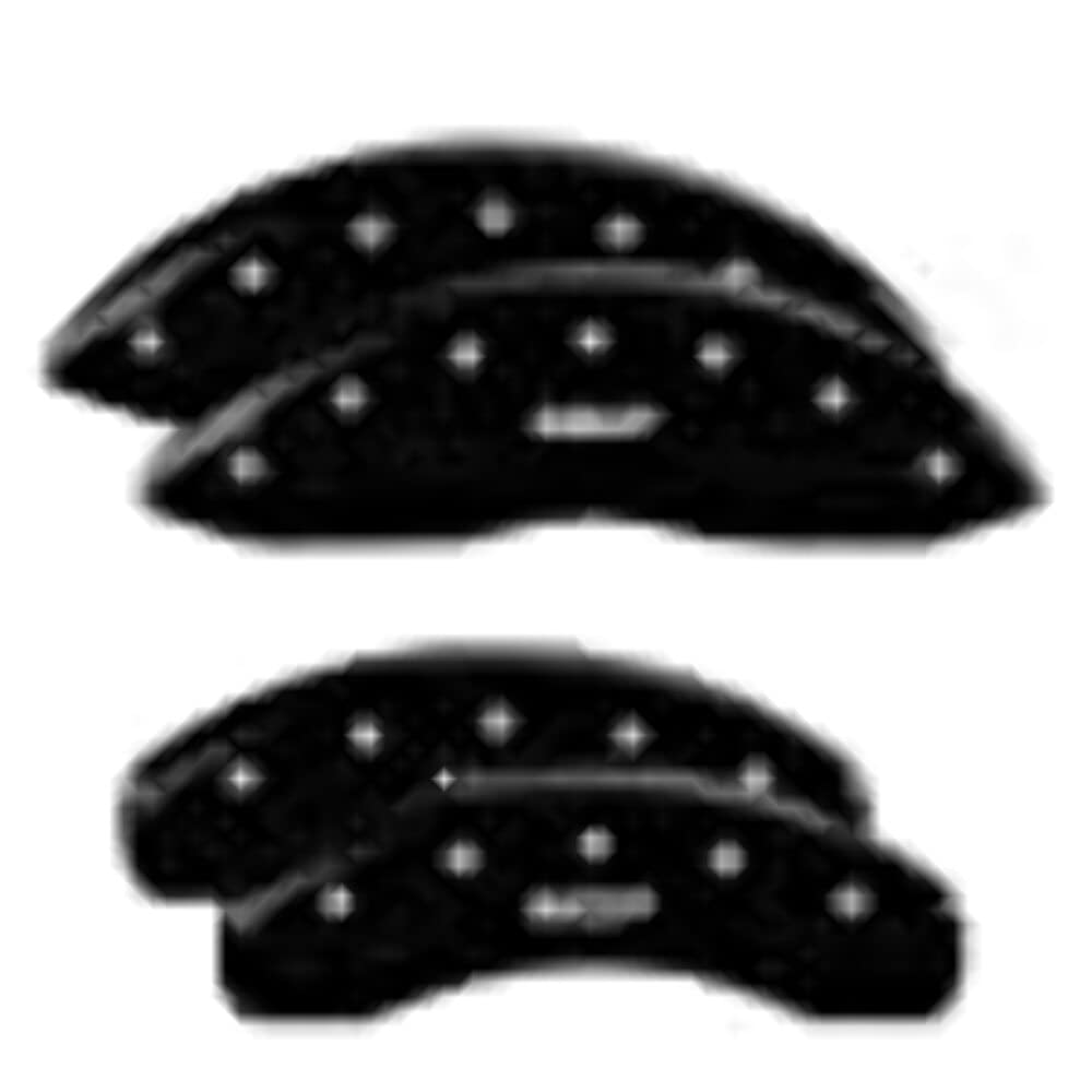 Mgp Caliper Covers 16244Smgpbk Mgp Black Powder Coat Finish, Silver Characters, Set Of 4
