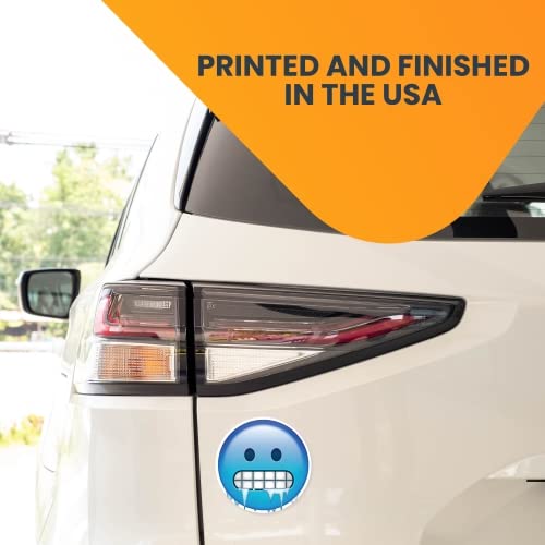 Magnet Me Up Cold Emoticon Magnet Decal, 5 Inch Round, Cute Self-Expression Decorative Magnet For Car, Truck, Suv, Or Any Other
