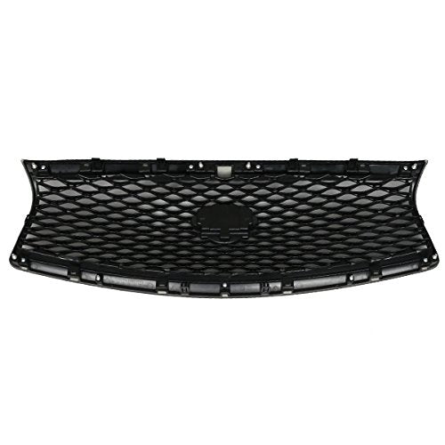 IKON MOTORSPORTS Grille Compatible With 2014-2017 Infiniti Q50, Eau Rouge ER Style ABS Matte Black Front Bumper Grill Hood Mesh,