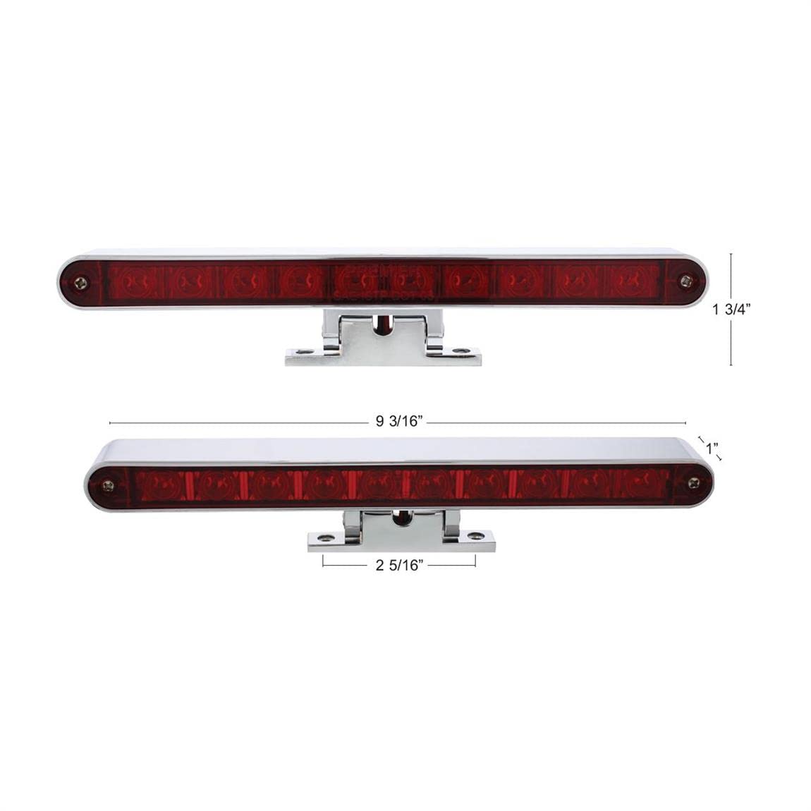 United Pacific 33010 LED 3rd Brake Light with Chrome Swivel Base, Red Lens
