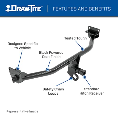 Draw-Tite 24913 Class 1 Trailer Hitch, 1.25 Inch Receiver, Black, Compatible With 2003-2019 Toyota Corolla