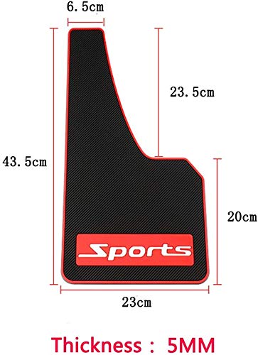 Aiydachy 4 pcs Rubber Car Mud Flaps - Universal Fit, Black Splash Guards, 43.5cm x 23cm x 0.5cm, Sports Model