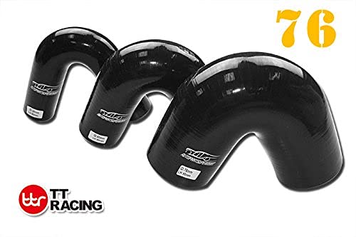 TT Racing 4-Ply Silicone Turbo Hose Pipe 135° Elbow Connector 76mm 3" Black
