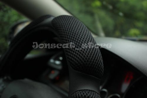 Jonscart Steering Wheel Cover - Odorless Fabric, Cooler in Summer, Warmer in Winter, Black, Model Car 012