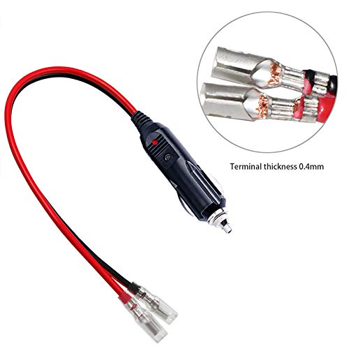 [1Pack] 12Volt Replacement Cigarette Lighter Male Plug With Leads - Car Adapter Dc Battery Charger Kit Connectors Cigar Plugs Po