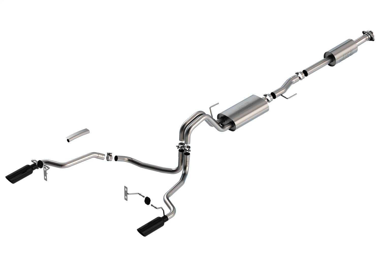 Borla F-150 2021 5.0L 4Dr Cc Sb Ec Stb Lariat/Kr/Pltm/Ltd 3/2.25 Sre Cat-Back Touring Black Chr Tips - 140865Bc