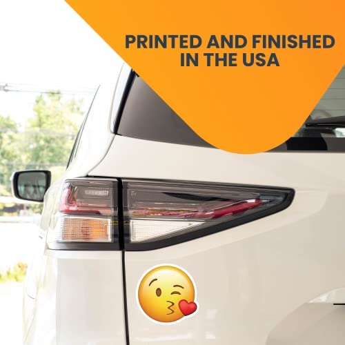 Magnet Me Up Heart Kissy Face Emoticon Car Magnet Decal, 5 Inch, Vinyl, Cute Decorative Magnet for Cars, Trucks, SUVs, Valentine's Day