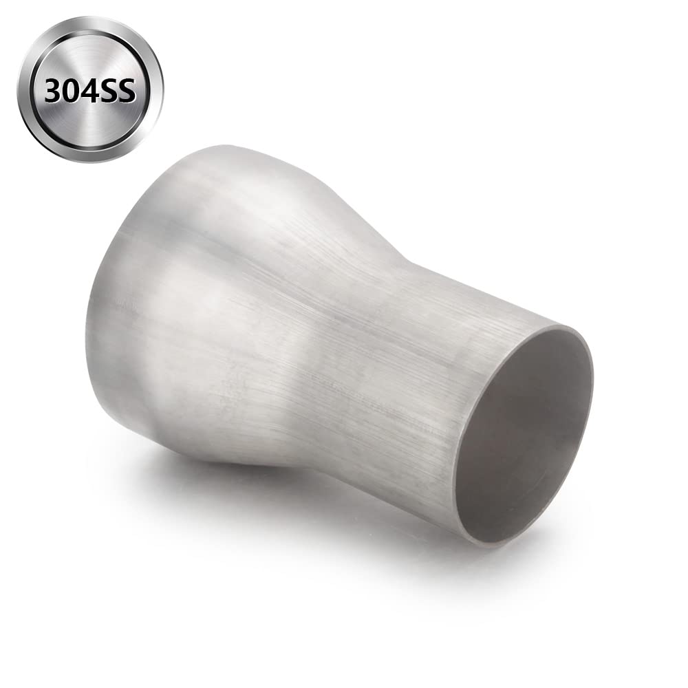 A-Karck Exhaust Adapter Connector 2'' Od To 3'' Od, Exhaust Pipe Reducer 4'' Overall Length 304 Stainless Steel