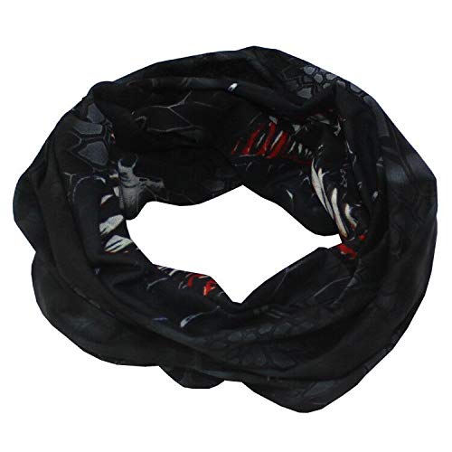 Obacle Face Mask Bandana - Durable Polyester Neck Gaiter, One Size, Teeth Open Mouth White Eyes for Dust, Wind & Sun Protection
