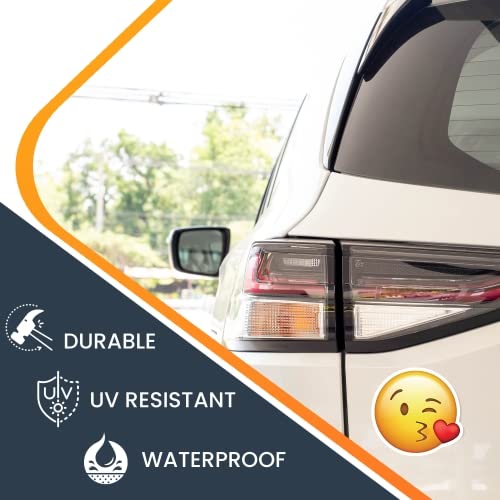 Magnet Me Up Heart Kissy Face Emoticon Car Magnet Decal, 5 Inch, Vinyl, Cute Decorative Magnet for Cars, Trucks, SUVs, Valentine's Day