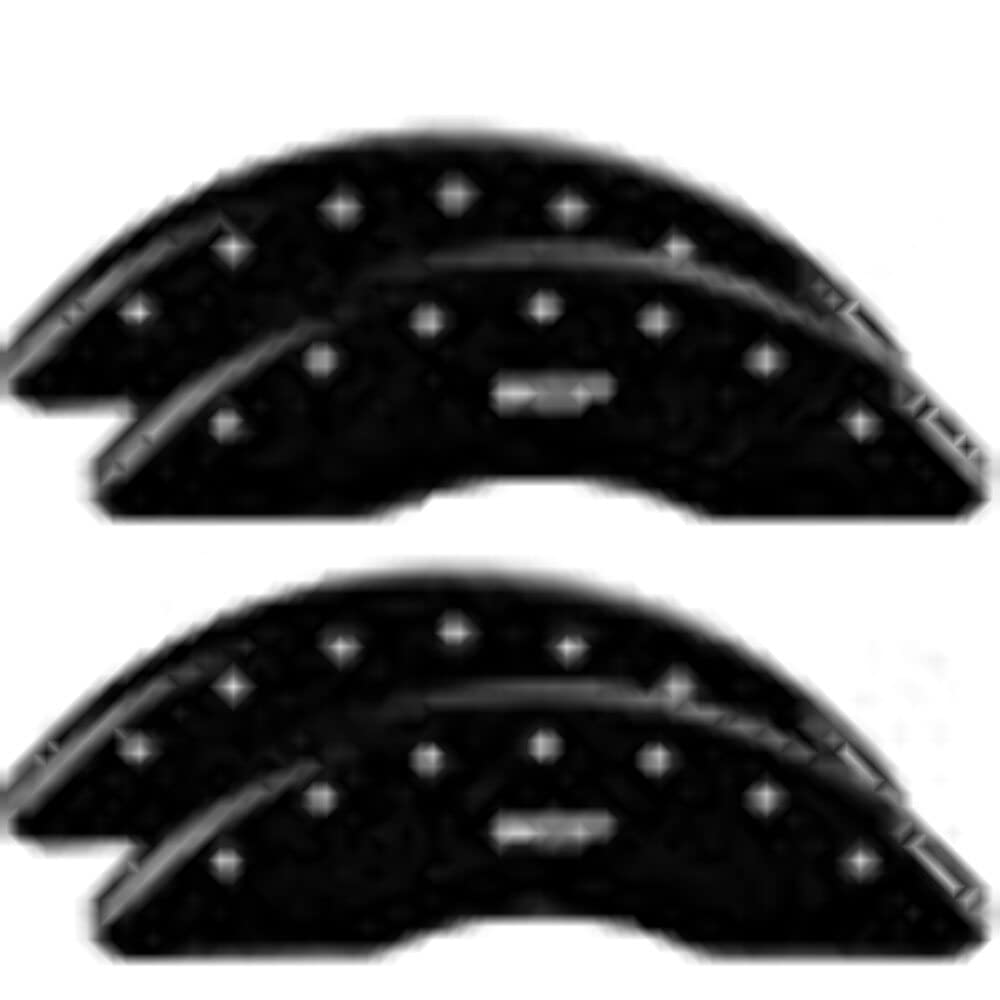 Mgp Caliper Covers 23239Smgpbk Mgp Black Powder Coat Finish, Silver Characters, Set Of 4