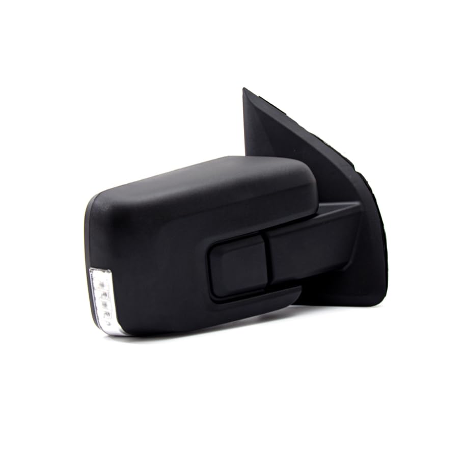 For Ford F150 2021-2024 Door Mirror with Textured Black Cover Manual Folding with Turn Signal Light Puddle Light Power Heated an