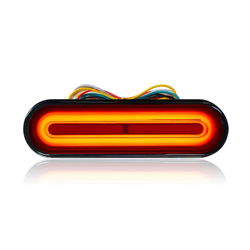 Blyilyb 12-80V Dual Color Motorcycle Scooter Amber Color For Turn Signals And Red Color For Tail Light Brake Stop Light Lamp (Pa