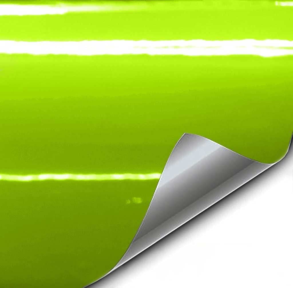 Vvivid+ Premium Vinyl Wrap Film (1/2Ft X 5Ft, Gloss Viper Lime Green)