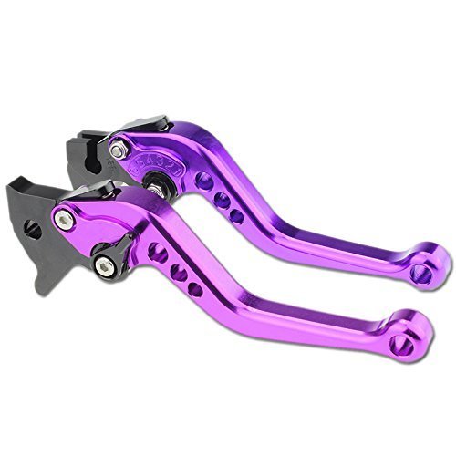 FXCNC CNC Brake Clutch Levers for GROM MSX125 CBR300R CB500X, Aluminum, Purple Lever with Black Adjuster, 2011-2020 Models