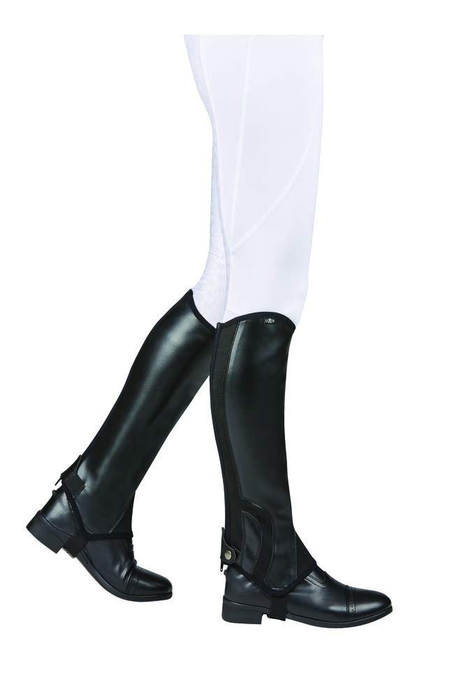 Saxon. Syntovia Half Chaps, Black, Childs Medium
