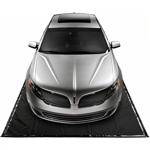 Autofloorguard Afg8520 8.5’X20’ Suv & Truck Heavy Duty Garage Floor Mat For Under Truck For Rain, Ice, And Mud W/ Stay-Put Corner And Telescoping Squeegee