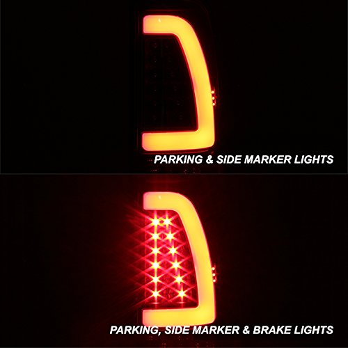 AKKON LED Tube Style Black Taillights for 1997-2003 Ford F150 & 1999-2007 F-Series Super Duty, Model SUVELAM