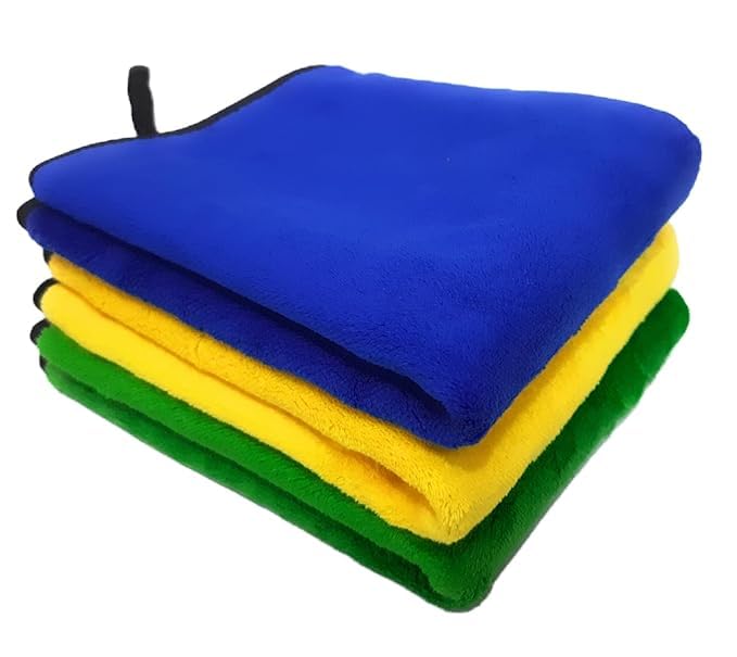 QNJL Microfiber Cloth for Car Cleaning and Detailing Double Sided Microfiber Towel Car & Bike Soft Car Wash Cloth, 500 GSM (Siz