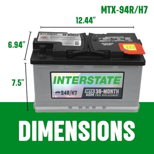 Interstate Batteries Automotive Battery 12V 80Ah (Group Size H7, 94R) 850CCA SLI AGM Automobile Replacement Battery for Cars, SU