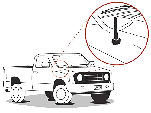 Cravenspeed Bullet Style Stubby Antenna Compatible With Ford F-250 2017-2023 | 5.4 Inches | Short Antenna Replacement | Made In
