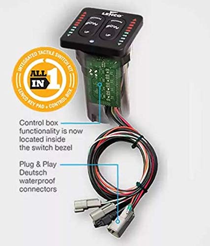 LENCO MARINE LED Indicator Tactile Switch Kit for Single Actuator Systems - Model 15170-001, Plastic, No Size, Color #13230