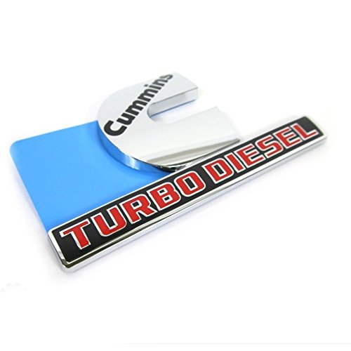 Yoaoo Chrome Turbo Emblem Badges for Cummins 2500 3500 - 6.2"x3.4" Inches, Model CS0-2-CumCH