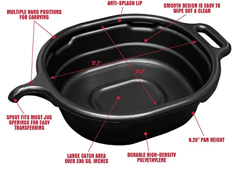 Lisle 17982 4.5 Gallon Oval Drain Pan, Green